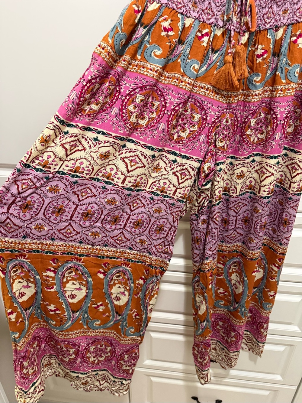 NWOT Bluivy Bohemian Wide | Smocked waist wide Leg pants - Picture 8 of 8